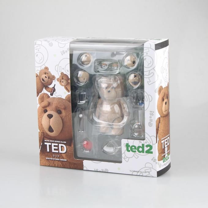 Film TED 2 10cm Verpakte Ted Knuffelbeer BJD Figuur Model Speelgoed beige
