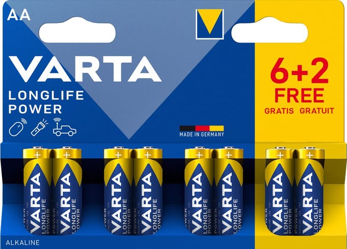Varta Longlife Power AA 8 stuks