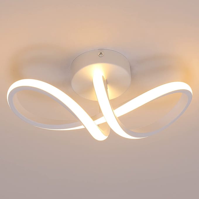 Plafondlamp - voor binnengebruik - 29cm-16W - Warm licht - Wit