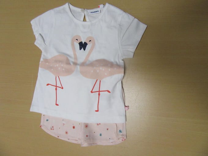Noukie's - Pyjama - Meisje - Flamingo - Off White / roze - 6 jaar  116