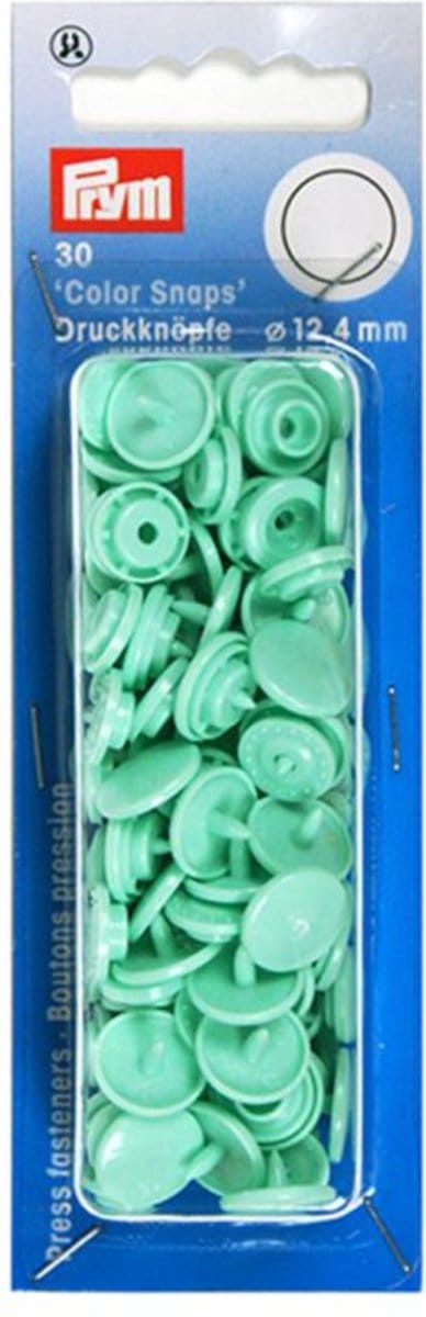 Drukknoop ColorSnaps 12,4 mm mint 30 st. - Drukknopen Color Snaps - Prym