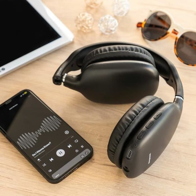 Koptelefoon - Folbeat - InnovaGoods - Draadloos - Opvouwbaar - Ruisonderdrukking zwart