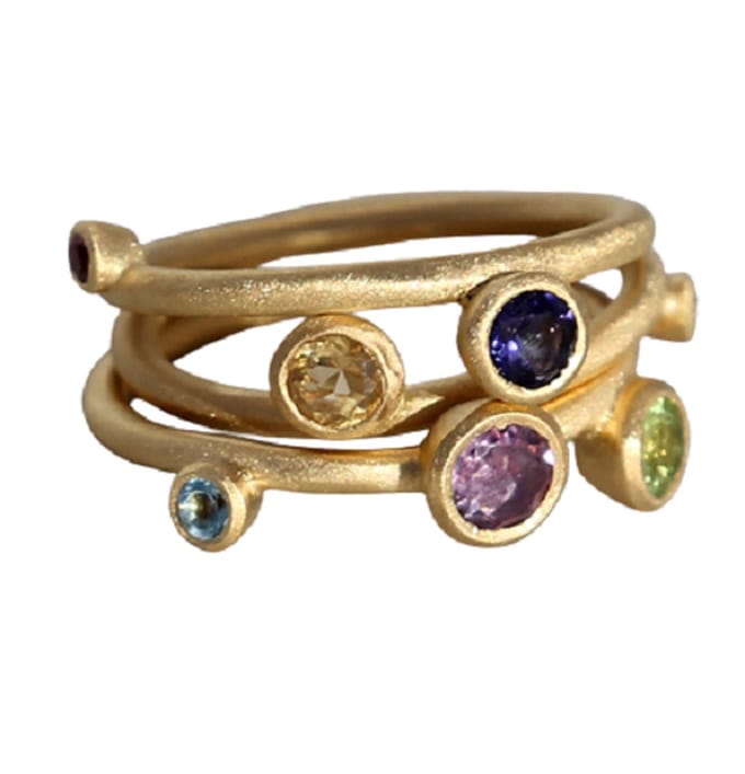 Schitterende 14K Vergulde Zilveren Ring Sprankel 17.25 mm. (model 54)