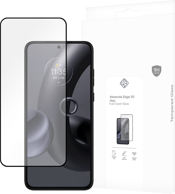 Cazy screenprotector geschikt voor Motorola Edge 30 Neo - Screenprotector Full Cover Gehard Glas
