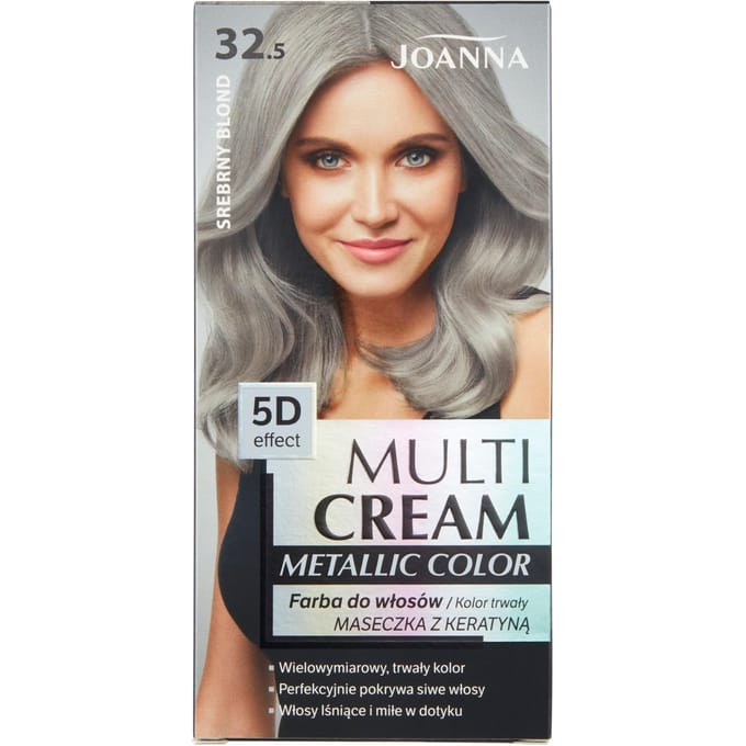 Joanna - Multi Cream Metallic Color 5D Effect Hair Dye 32.5 Silver Blonde