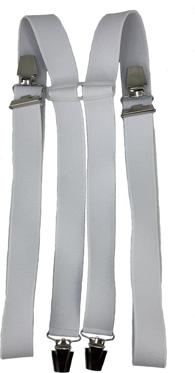 Vierpunts Witte bretel met brede extra sterke stevige Clips