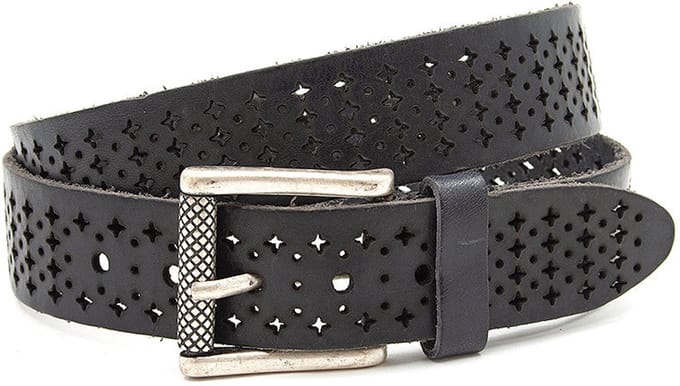 Dames riem zwart - 4 cm breed - Leer - Jeans riem - Stoer - Maat 100