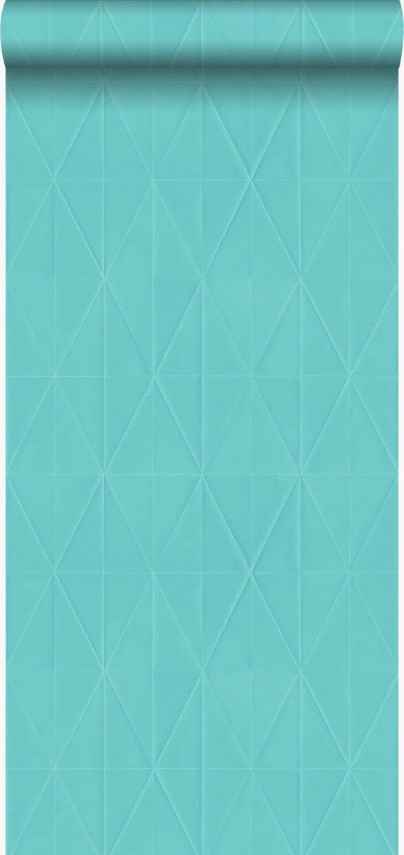 Origin Wallcoverings behang grafische vorm turquoise - 53 cm x 10.05 m - 347234