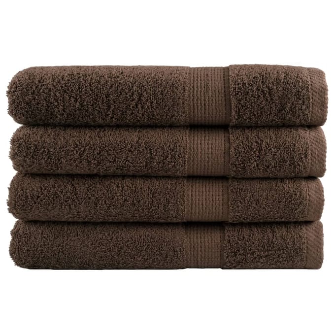 vidaXL - Saunadoeken - SOLUND - 4 - st - 600 - g/m² - 80x200 - cm - bruin