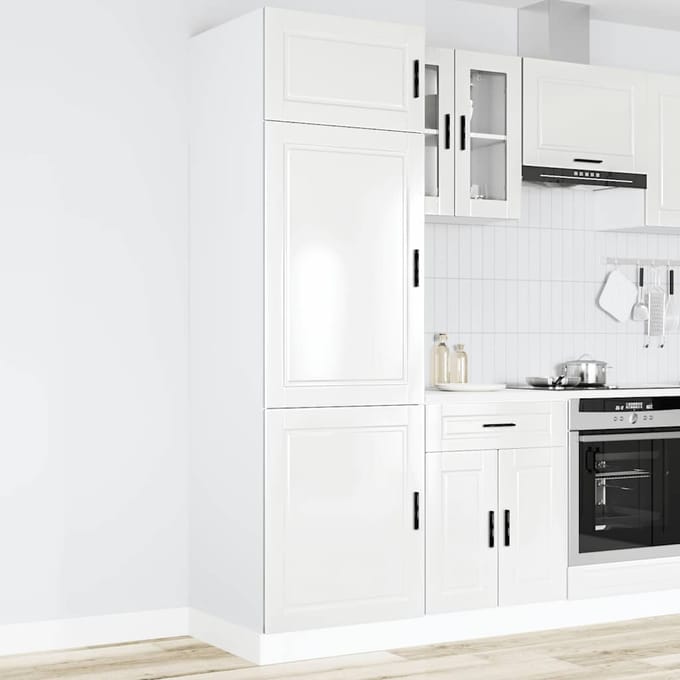 vidaXL - Keukenkast - Porto - bewerkt - hout - hoogglans - wit