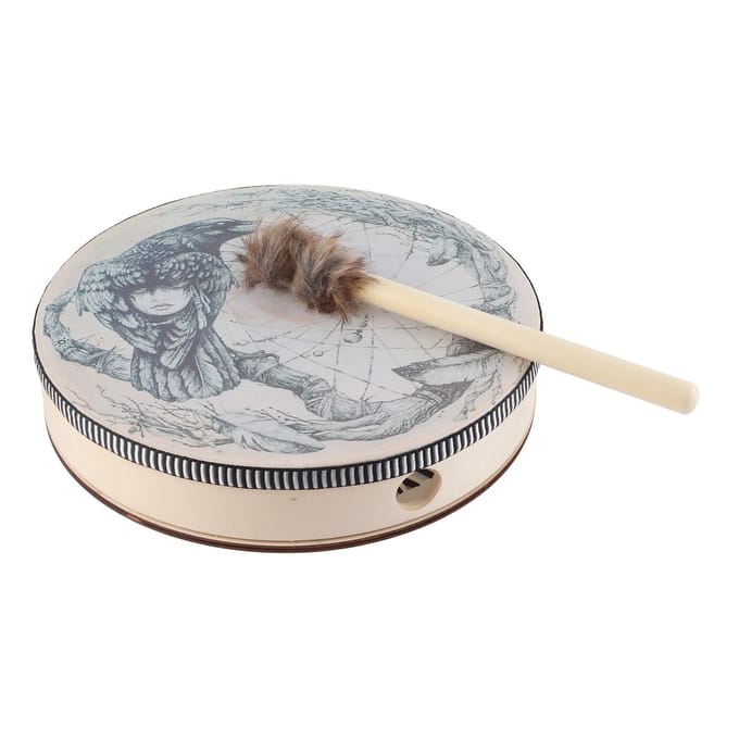 Sjamanendrum met Drumstok Diepe Bas Helend Instrument Decoratie gray