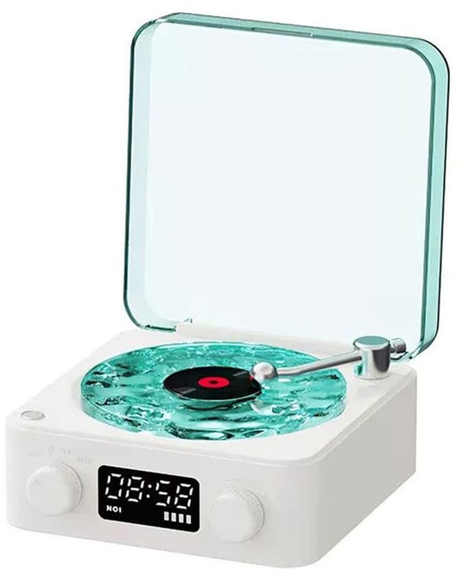 Retro Bluetooth-platenspeler met witte ruis, TF-modus en hoogwaardige luidsprekers