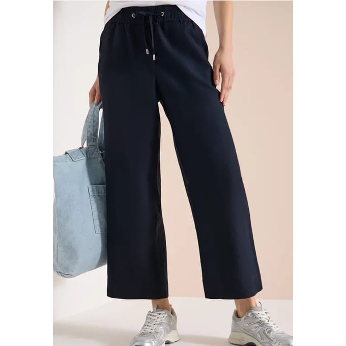 Broek met wijde pijpen in Loose Fit van linnenmix