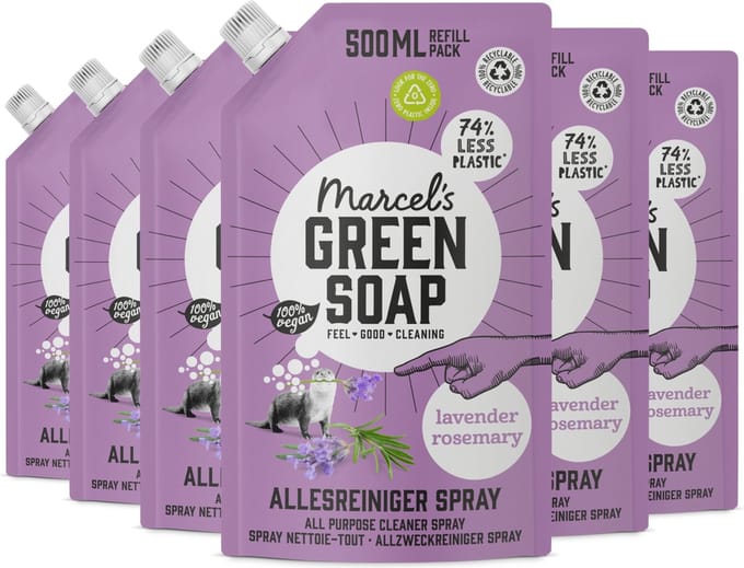 Marcel's Green Soap Allesreiniger Spray Navulling - Lavendel & Rozemarijn - 6 x 500 ml
