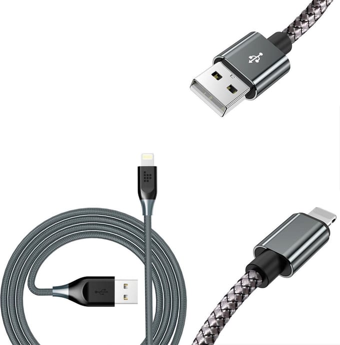 BSTNL – Lightning cable – zwart chord - stevige kabel - 1 meter