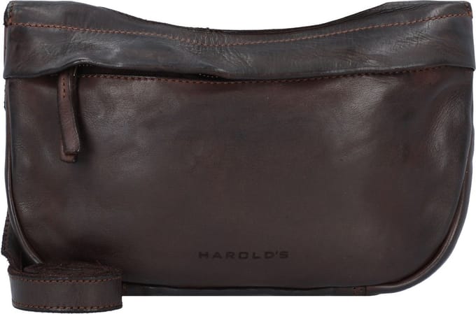 HAROLD'S Leren schoudertas Submarine Shoulderbag Zip Brown donkerbruin