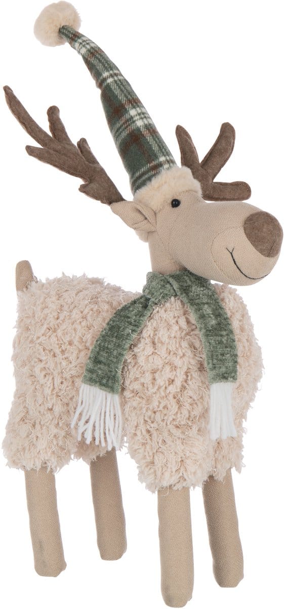 J-Line figuur Eland Sjaal - polyester - wit/groen - large