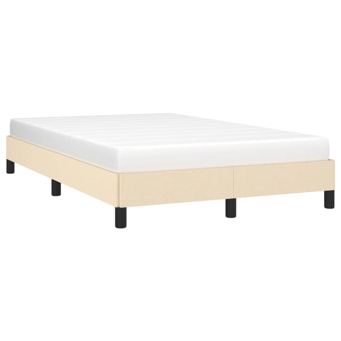 vidaXL - Bedframe - zonder - matras - 120x200 - cm - stof - crèmekleurig