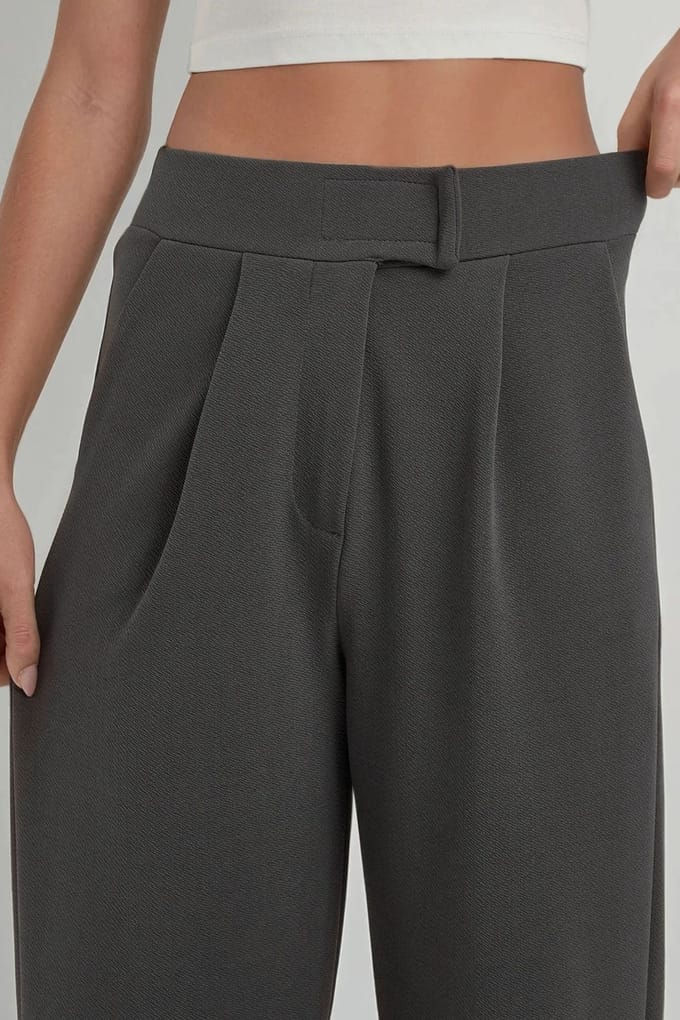 Hoge Taille Elastische Crepe Palazzo Broek