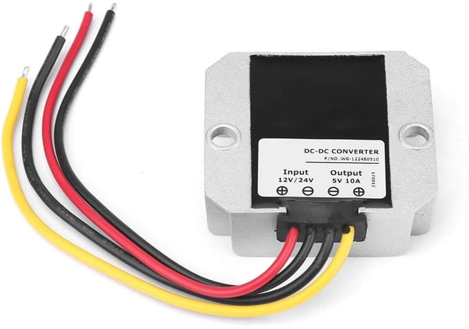 Allecto - Step Down Converter - Voltage Converter Module - Waterdicht - 12V/24V naar 5V - 10A 50W - Geschikt voor Auto