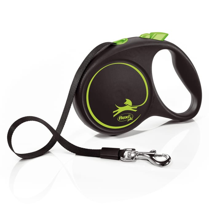flexi Black Design riem groen, 5m maat M: tot 25kg hond