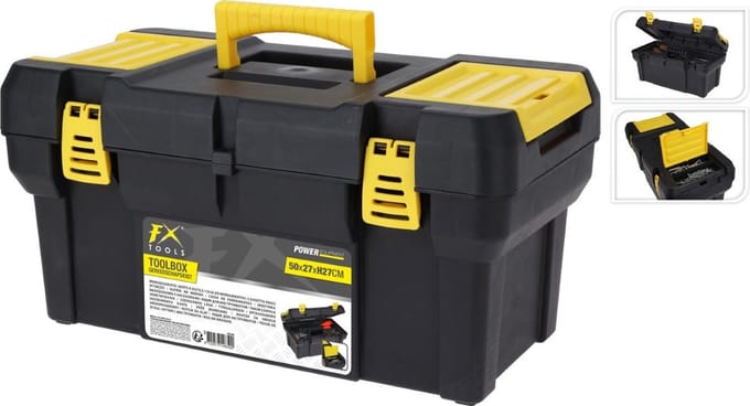 FX Tools Gereedschapskoffer 50x27x27 cm Zwart/Geel
