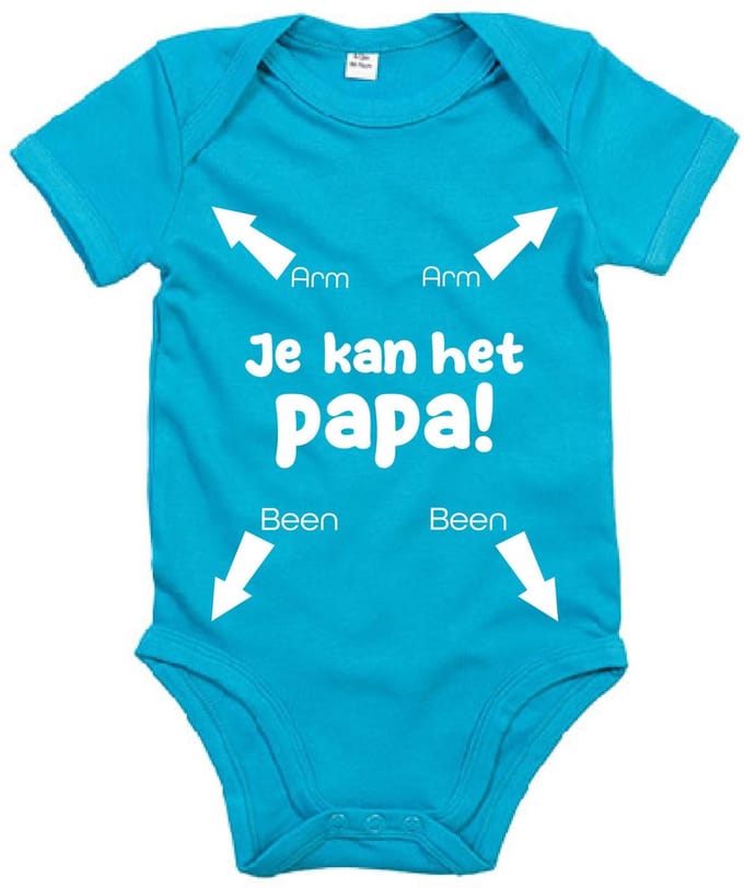 Rompertje Papa Je Kan Het-Surf Blue-0-3 Maanden