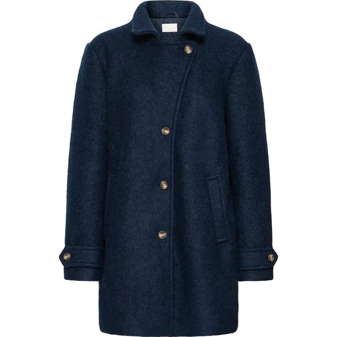 Relaxed fit lange jas van wolmix, model 'Tipa'