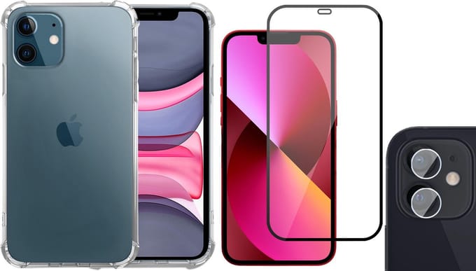 TechNow Shock Proof Backcover Hoesje geschikt voor iPhone 11 - Full Screenprotector en Camera Screen Protector - Transparant