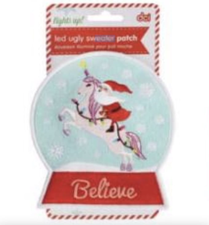 DCI Make Your Own Magic Instant Christmas LED Ugly Sweater Patch - LED light up Patches with pin on back Christmas Jumper