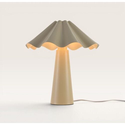 LUSENZ Falisse - Tafellamp Wit 40 cm - E14 fitting - Minimalistisch design - Bureaulamp - Gecoat Metaal - Met aan/uit-schakelaar