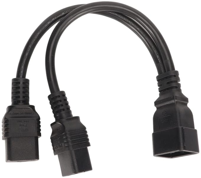 Y-Stroomkabel - Verlengkabel Splitter - Apparaten Voeden - Vlamvertragend PVC - 032 m - Zwart