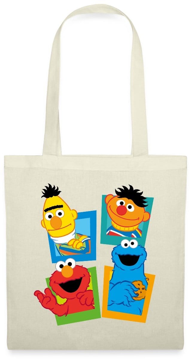 Sesamstraat Bert Ernie Elmo Koekiemonster Tas Van Stof Schoudertas