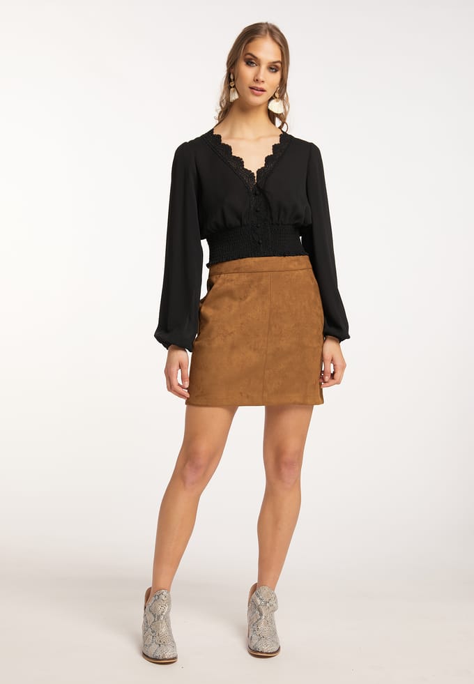 IZIA Cropped blouse met lange mouwen