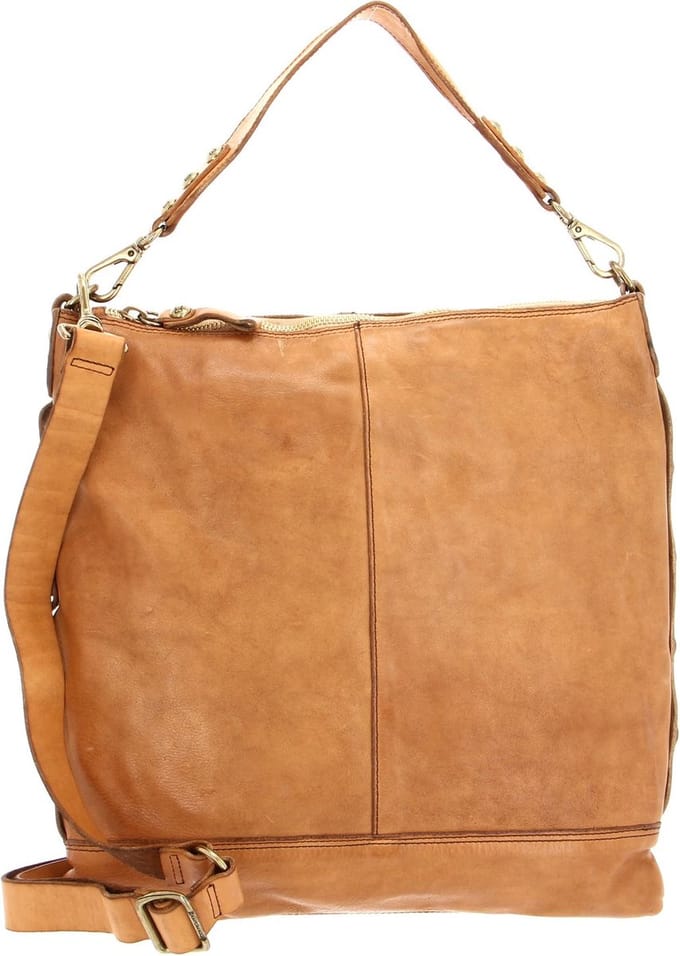 CAMPOMAGGI Leren Schoudertas Shopper Shopping Bag Cammello Lichtbruin
