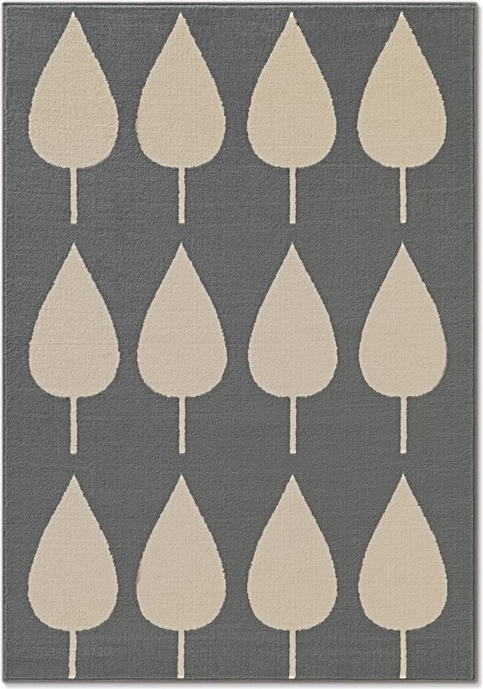 Flycarpets Kindervloerkleed Adventures - Lovely Leaves - Blauw / Creme 120x170 cm