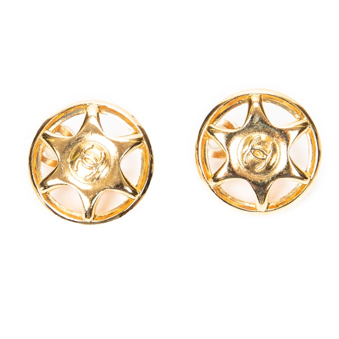 CC Round Star Clip On Earrings   oorbellen