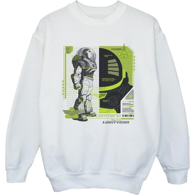 Disney Meisjes Lightyear Buzz Tech Panel Sweatshirt (Wit)