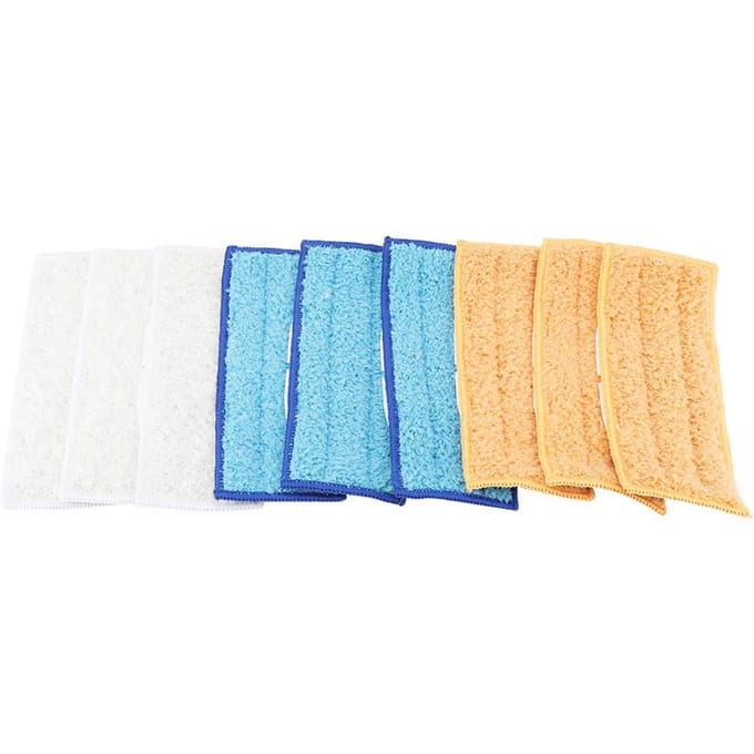 9 PCS Replacement Microfiber Mop Washable Mop head Mop Pads Fit Flat Spray Mops Set beige