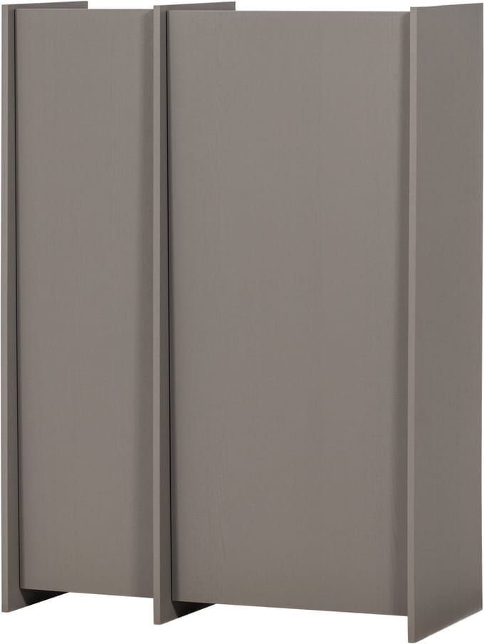 WOOOD Brock 2-Deurs Kast - Essen Fineer - Warmgrijs - 140x102x44