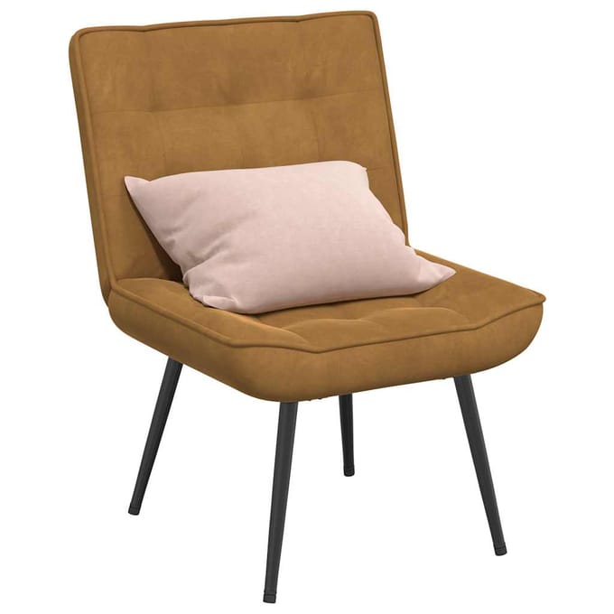 vidaXL - Relaxstoel - met - voetenbank - fluweel - bruin