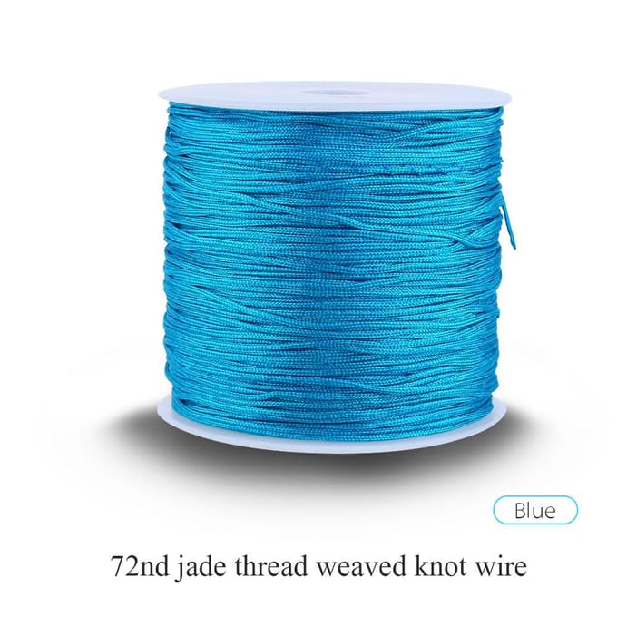 100M x 0.8mm Nylon Chinees Knoopkoord Rattail Macrame Shamballa Draad String Blauw blue