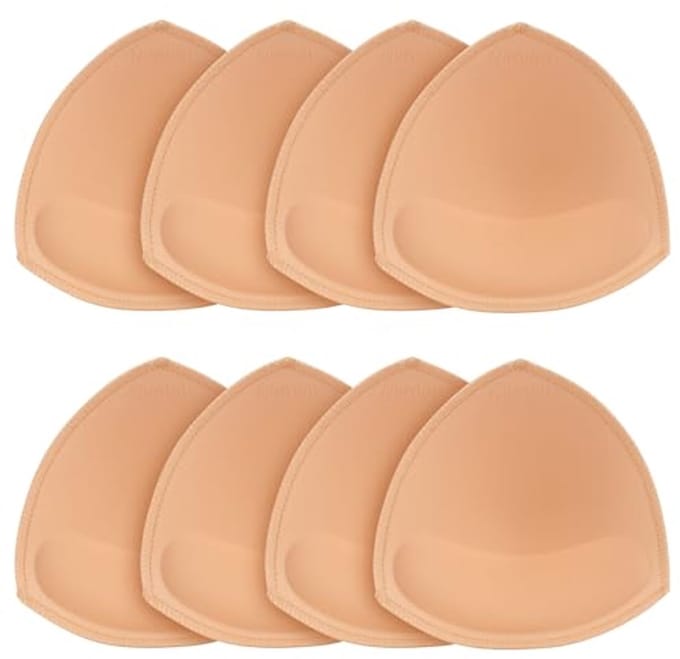 ABCD Cup Beha Pads - 4 Paar, Verwijderbare Vulling voor Badmode en Sport