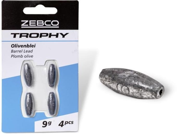 Zebco Trophy Barrel Lead - Maat : 9g (4 pcs)