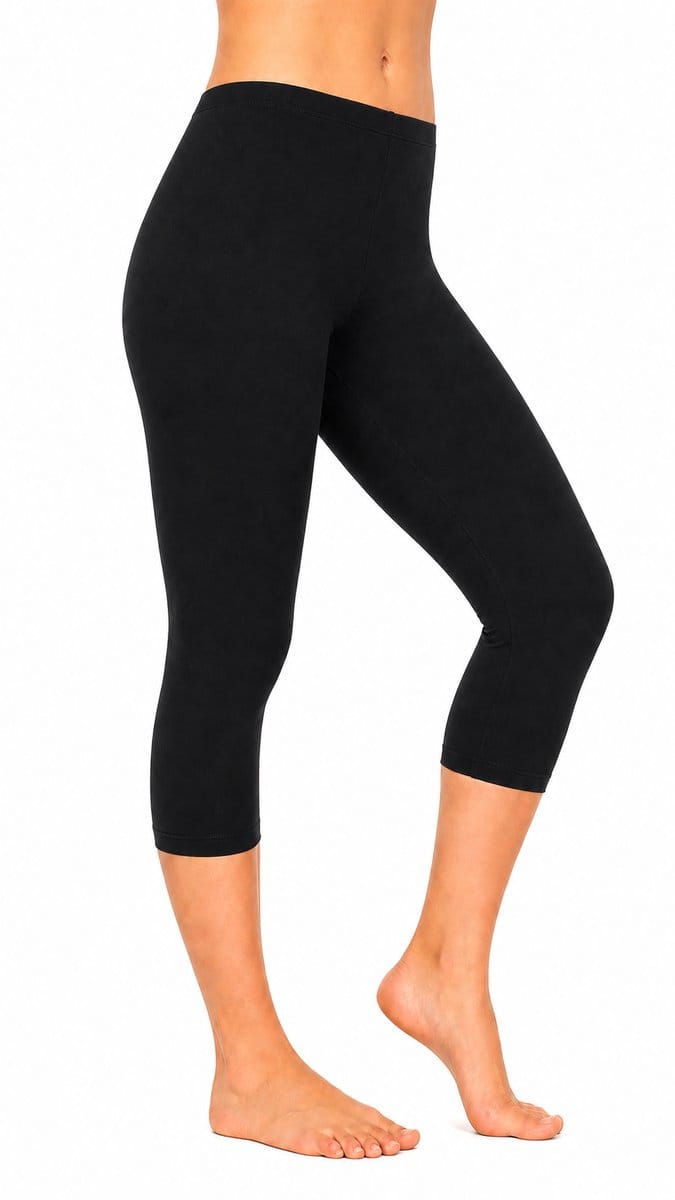Premium Dames Driekwart Legging | 3 Kwart Legging | Zwart - M