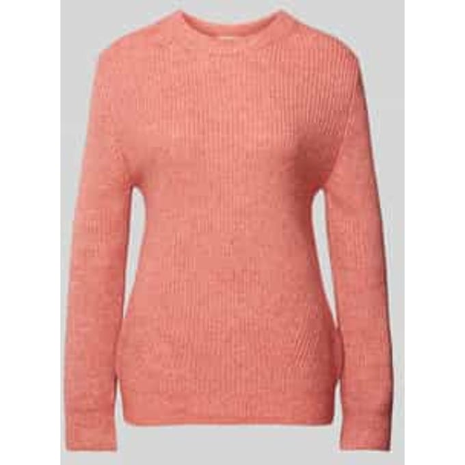 Regular fit gebreide pullover met ribboorden