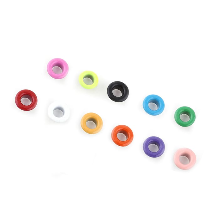 100 Sets 5mm Metallic Scrapbooking Oogjes Gesp Leerbewerking Kledingaccessoire(Gemengde kleur)