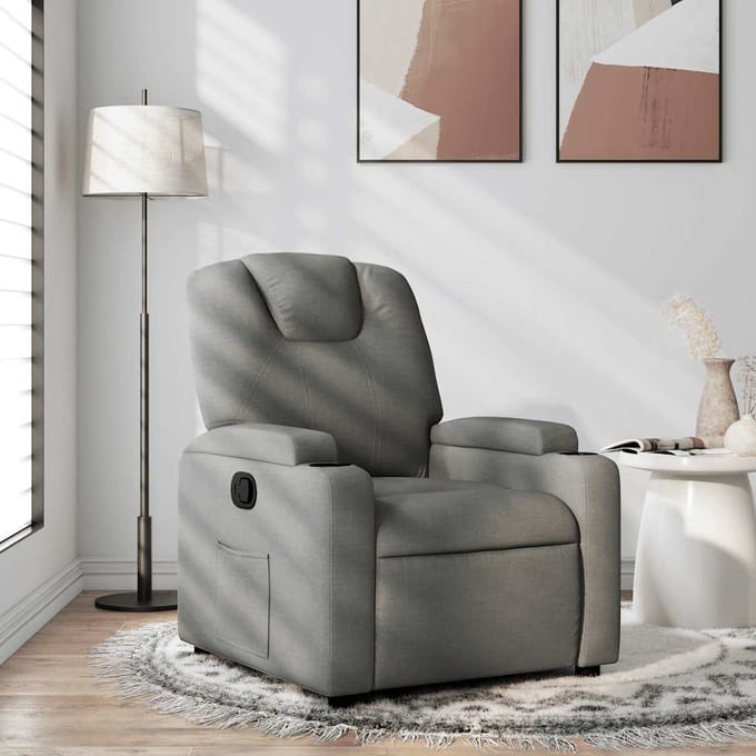 vidaXL - Relaxfauteuil - Donkergrijze - Stof