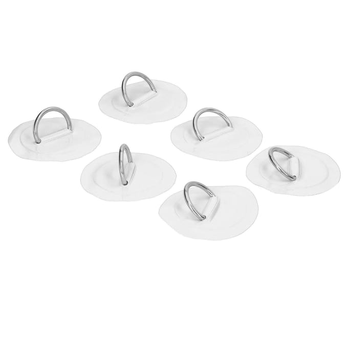 6 stuks Opblaasbare Boot Kajak DRing Pad Patch Marine Vaste Gesp met Elastisch Bungee Koord(Wit ) black