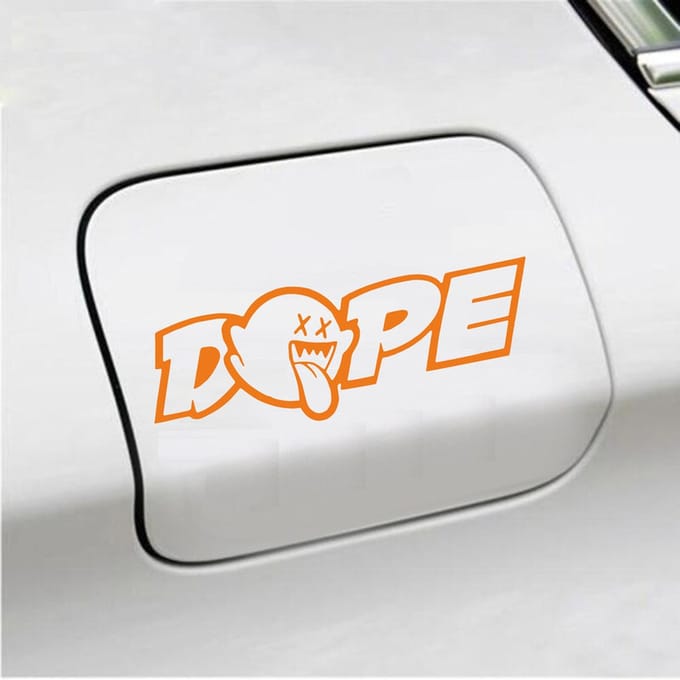 Bumpersticker - Dope - 7 X 20 - Oranje